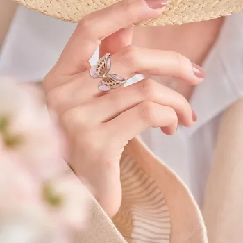 Модное женское кольцо с бабочкой Обручальные кольца, кольца для всех женщин Модные Элегантные кольца для женщин Anillos Изображение