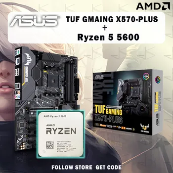 НОВЫЙ процессор AMD Ryzen 5 5600 R5 5600 + ASUS TUF GAMING X570 ПЛЮС материнская плата AMD X570 DDR4 с разъемом AM4, но без кулера Изображение