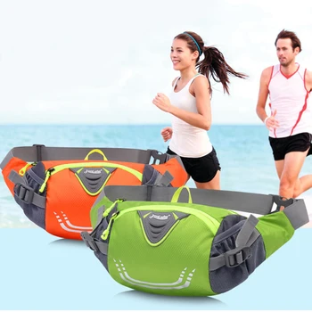 Нейлоновый противоугонный рюкзак, поясные сумки, портативный пояс для бега, поясная сумка, эластичный дышащий чехол большой емкости с застежкой-молнией для занятий спортом на открытом воздухе Изображение