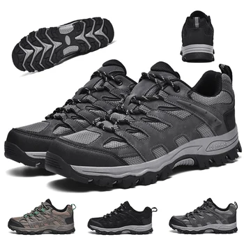 Новые походные ботинки, мужские летние ботинки для рыбалки, Дышащая сетка, Лесная обувь для бега по пересеченной местности, Спортивная обувь для горного велоспорта Изображение