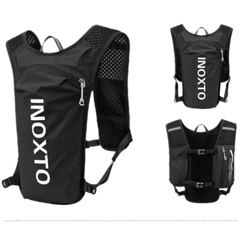 Новый водонепроницаемый рюкзак для бега, 5л, ультралегкий гидратационный жилет, кожаная сумка для горного велосипеда, дышащая спортивная сумка, 1,5 л, сумка для воды Изображение