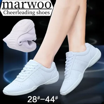 Обувь для черлидинга Marwoo, Детская танцевальная обувь, обувь для соревновательной аэробики, обувь для фитнеса, женская белая спортивная обувь для джаза D01 Изображение