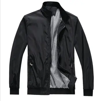 Осенняя Повседневная мужская куртка, Модная Новая куртка-бомбер, верхняя одежда на молнии, водонепроницаемая Мужская одежда, большие размеры 4XL Изображение