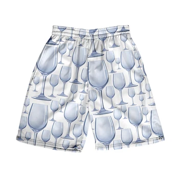 Пляжные шорты Мужская и женская одежда с 3D цифровой печатью повседневные шорты Модный тренд парные брюки 17 Изображение