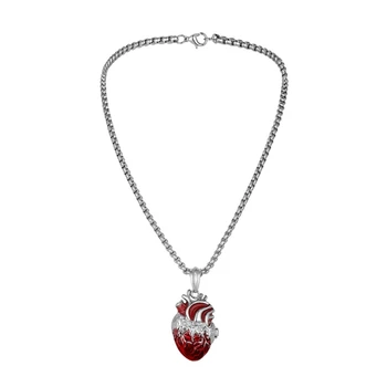 Подвеска в виде сердца, медальон, ожерелье, открывающаяся шкатулка, цепочка на ключицу, ожерелье Изображение