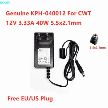 Подлинный CWT KPH-040012 12V 3.33A 40W 5.5x2.1mm Адаптер Переменного Тока Для Источника Питания Зарядное Устройство EU US Plug Изображение