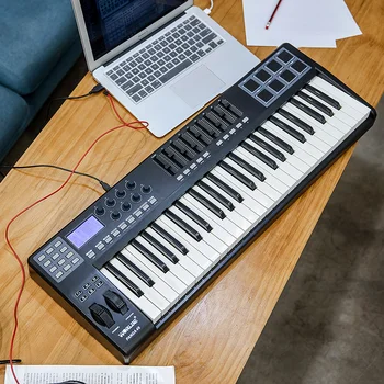 Портативная 49-клавишная USB MIDI-клавиатура WORLDE PANDA49 с 8 цветными триггерными площадками RGB с подсветкой и MIDI-контроллером с USB-кабелем Изображение