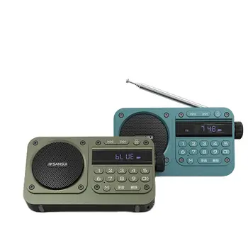 Портативное FM-радио, Мини-FM-радиоприемник, наружный Bluetooth-динамик, TF/USB /наушники, MP3-плеер, рекордер для подарка пожилым людям Изображение