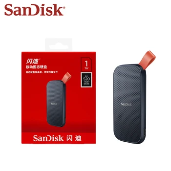 Портативный внешний SSD-накопитель SanDisk USB 3.1 до 520 Мбит / с 1 ТБ 2 ТБ E30 Мобильные жесткие диски HDD для хранения данных для ноутбуков Изображение