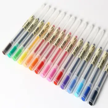 Простая прозрачная гелевая ручка-тюбик с разным цветом, канцелярские принадлежности для заправки, Случайный цвет r30 Изображение