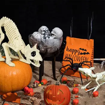 Прочное украшение для Хэллоуина Скелет коровы на Хэллоуин, скульптура скелета на Хэллоуин, модель скелета, Ворона, паук, ящерица для праздника Изображение