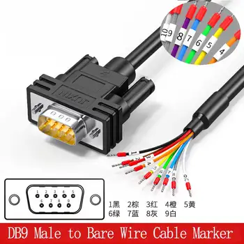 Разъем DB9 Последовательный кабель RS232, 9 штекеров 15 25 Штекеров к оголенному Проводу с маркером кабеля, DB15 DB25 DB37 D-SUB 37 pin к Оголенному проводу Ca Изображение