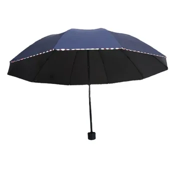 Ручной виниловый солнцезащитный зонт из десяти костей Солнцезащитный зонт с защитой от ультрафиолета трехстворчатый солнцезащитный зонт Прозрачный зонт Изображение