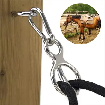 Сверхпрочное кольцо для галстука, Прочные Нержавеющие кольца для галстуков для лошадей, Быстросъемные, Предотвращающие Оттягивание Назад, Необходимые Аксессуары для безопасности лошадей Изображение