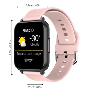 Смарт-часы, совместимые с Bluetooth, 5 0, наручные часы с частотой сердечных сокращений, сенсорным экраном, часы для измерения артериального давления, наручные часы с кислородом в крови, Красные Изображение
