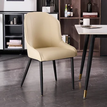 Современные обеденные стулья из кожи скандинавского дизайна, роскошные стулья для обеденного стола, индивидуальная кухонная мебель Poltrona для гостиной MQ50CY Изображение