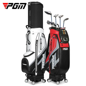 Стандартная сумка для мяча PGM Golf Водонепроницаемая Профессиональная сумка для гольфа из искусственной кожи, клубная подушка безопасности большой емкости с колесом QB099 Изображение