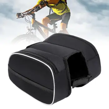 Сумка на передней раме велосипеда, держатель для телефона, сумка для велосипеда, велосипедные корзины Изображение