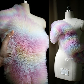 Текстура 3d-жалюзи Rainbow art heavy industry, дизайнерская ткань волшебного цвета для трансформации патчей, декоративная ткань ручной работы Изображение