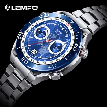 Умные часы LEMFO S59 из нержавеющей стали, Bluetooth-вызов, Фитнес-трекер, Спортивные Умные Часы для мужчин, монитор артериального давления, 300 мАч Изображение