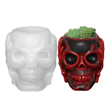 Форма для свечей с черепом, Силиконовые формы из смолы с 3D черепом ручной работы, формы для ароматерапии, формы для ароматических свечей, Литье смолы Изображение