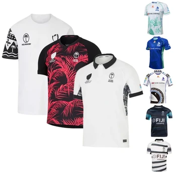 Футболка для регби Фиджи 2023 2024 FIJIAN DRUA home away rugby shirt футболка для регби Фиджи 7s с Пользовательским Названием и номером Изображение