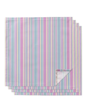 Цветные полосатые салфетки для стола Набор салфеток Носовой платок для свадебной вечеринки Праздничный банкет Чайные салфетки Изображение