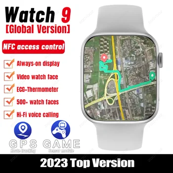 Часы 9 Game GPS Smart Watch Для Мужчин И Женщин С Пользовательским Набором Номера, Голосовой Вызов, Постоянно Включенный дисплей IP68, Водонепроницаемые Умные часы для Apple Series 8 Изображение