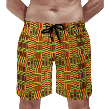 Шорты в африканском стиле 2023 года, повседневные универсальные удобные мужские шорты для пляжного отдыха, красочные классические быстросохнущие мужские шорты Изображение