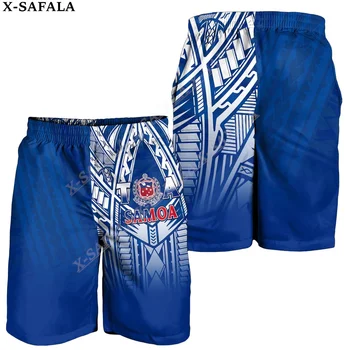 Шорты для плавания Samoa Polynesian Lauhala Rugby на заказ, летние шорты для пляжного отдыха, мужские плавательные штаны, полукомбинезоны-1 Изображение