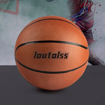 баскетбольные мячи loutolss ™ Баскетбольный мяч из утолщенной резины коричневого цвета для улицы стандартный мяч № 7 для тренировочного матча в помещении Изображение