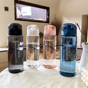 спортивная бутылка для воды объемом 780 мл, уличная бутылка для воды с соломинкой, Пластиковая портативная чашка для воды, Столовая посуда, Походная Велосипедная бутылка, Кухонные инструменты Изображение